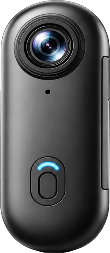 Thumb Cam in black, a pill-shaped camera with one button